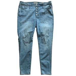 NWT Madewell 10" High Rise Skinny Button Fly Mickleton Wash Jeans Size 34